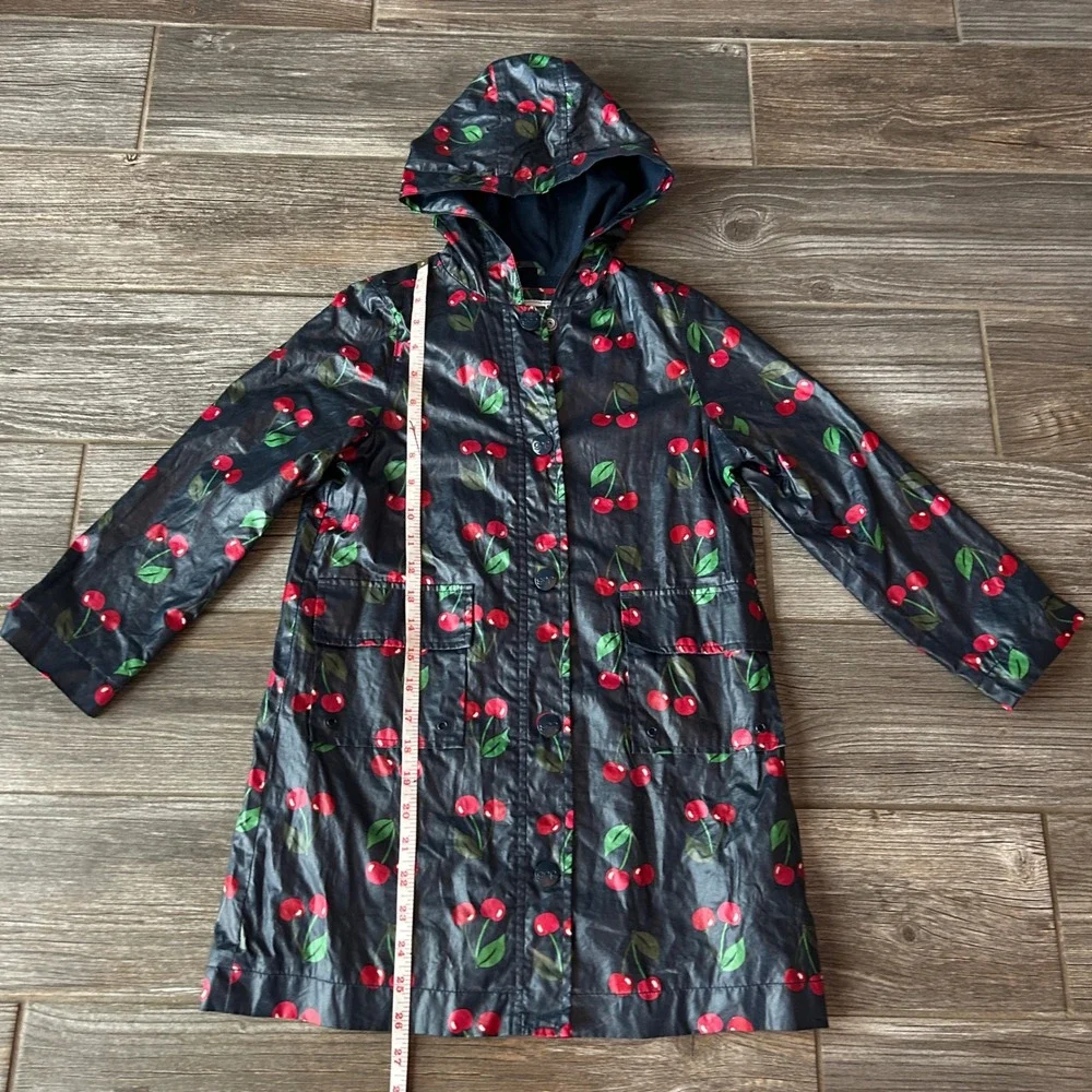 Gap‎ Kids Cherry Print Hooded Raincoat Jacket Blue Red Size S 6-7